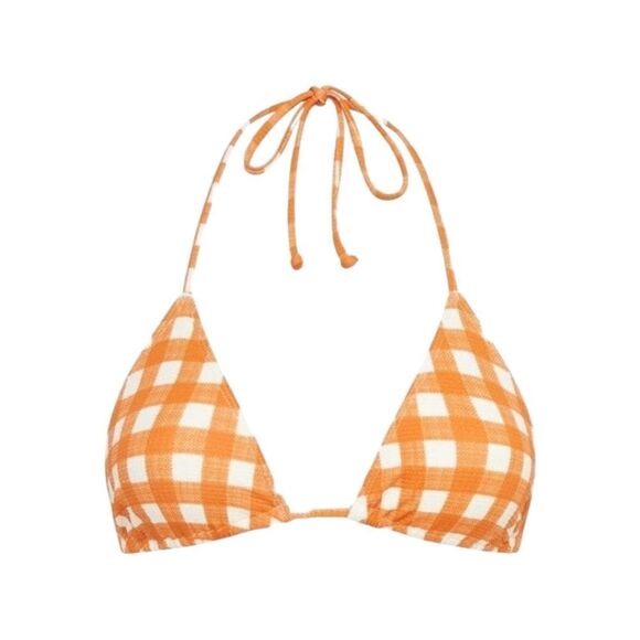 Sundar Bikini‎ Top in Orange Gingham Sz XL Faithfull the Brand Swimsuit NWT - Picture 15 of 15
